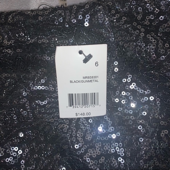 Tahari Sequined Skirt Black/Gunmetal - Picture 6 of 12